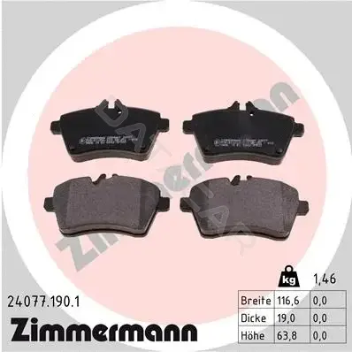 Тормозные колодки ZIMMERMANN 24077.190.1