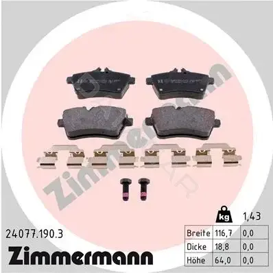 Тормозные колодки ZIMMERMANN 24077.190.3