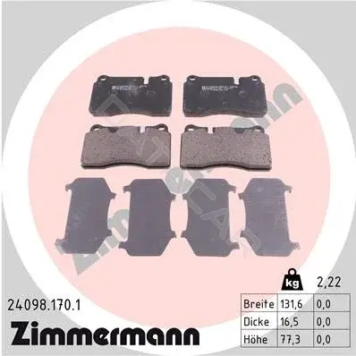Тормозные колодки ZIMMERMANN 24098.170.1