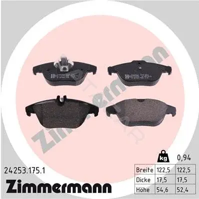 Тормозные колодки ZIMMERMANN 24253.175.1