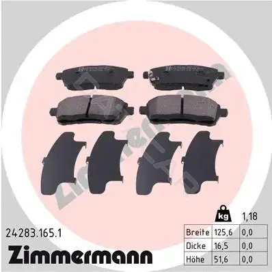 Тормозные колодки ZIMMERMANN 24283.165.1