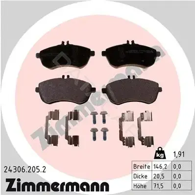 Тормозные колодки ZIMMERMANN 24306.205.2