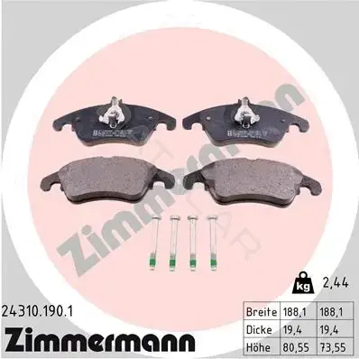 Тормозные колодки ZIMMERMANN 24310.190.1