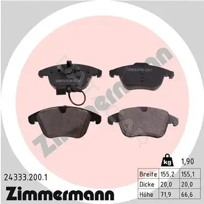 Тормозные колодки ZIMMERMANN 24333.200.1