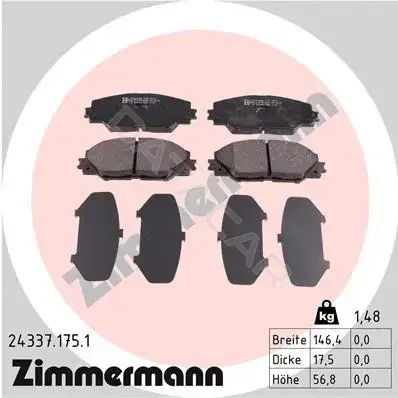 Тормозные колодки ZIMMERMANN 24337.175.1