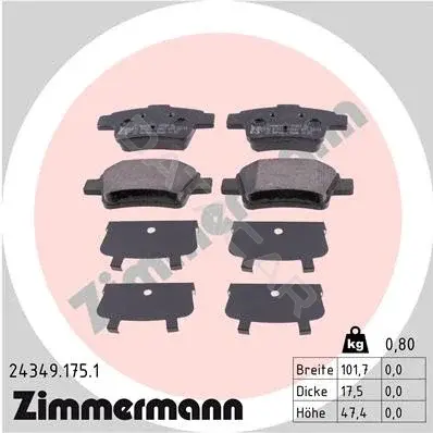 Тормозные колодки ZIMMERMANN 24349.175.1