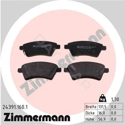 Тормозные колодки ZIMMERMANN 24391.160.1