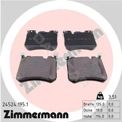 Тормозные колодки ZIMMERMANN 24524.195.1