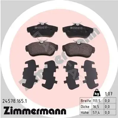 Тормозные колодки ZIMMERMANN 24578.165.1