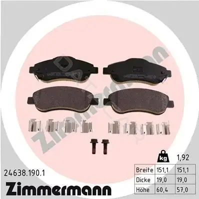 Тормозные колодки ZIMMERMANN 24638.190.1