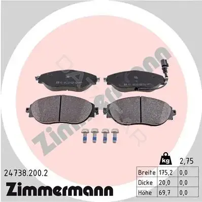 Тормозные колодки ZIMMERMANN 24738.200.2