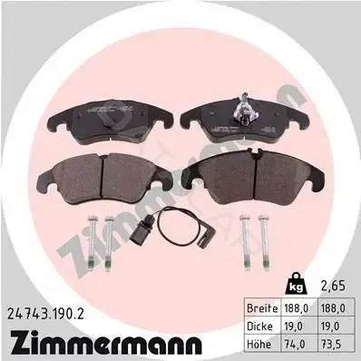 Тормозные колодки ZIMMERMANN 24743.190.2
