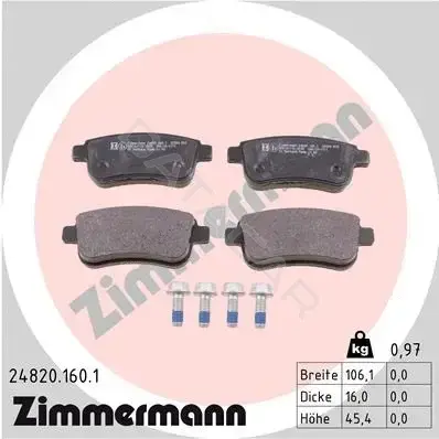 Тормозные колодки ZIMMERMANN 24820.160.1