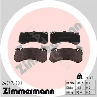 Тормозные колодки ZIMMERMANN 24847.170.1