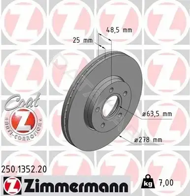Тормозные диски ZIMMERMANN 250.1352.20