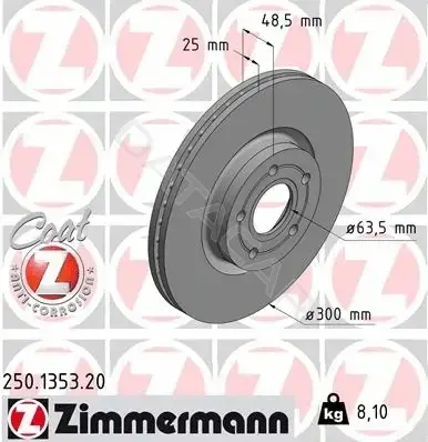Тормозные диски ZIMMERMANN 250.1353.20