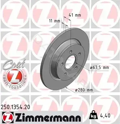 Тормозные диски ZIMMERMANN 250.1354.20
