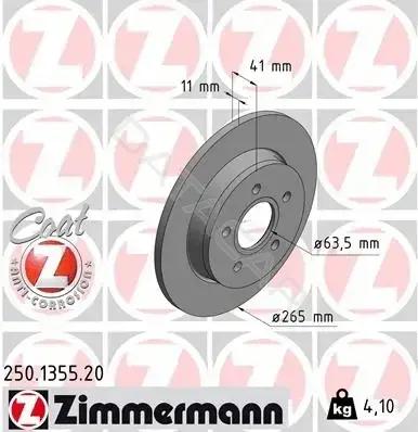 Тормозные диски ZIMMERMANN 250.1355.20