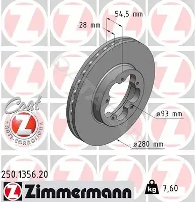 Тормозные диски ZIMMERMANN 250.1356.20