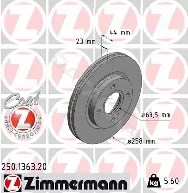 Тормозные диски ZIMMERMANN 250.1363.20