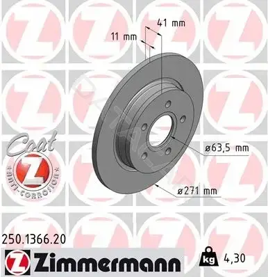 Тормозные диски ZIMMERMANN 250.1366.20