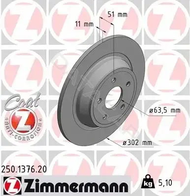 Тормозные диски ZIMMERMANN 250.1376.20
