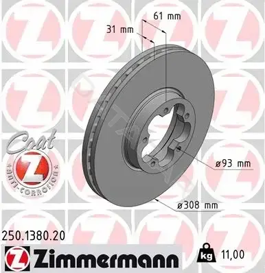 Тормозные диски ZIMMERMANN 250.1380.20