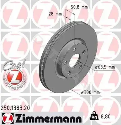 Тормозные диски ZIMMERMANN 250.1383.20