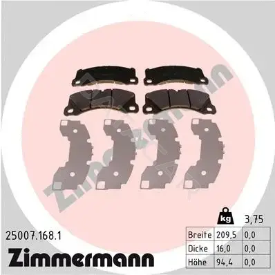 Тормозные колодки ZIMMERMANN 25007.168.1