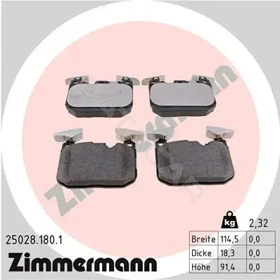 Тормозные колодки ZIMMERMANN 25028.180.1