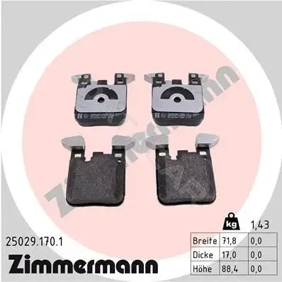 Тормозные колодки ZIMMERMANN 25029.170.1