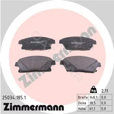 Тормозные колодки ZIMMERMANN 25034.185.1