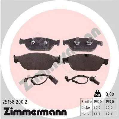 Тормозные колодки ZIMMERMANN 25158.200.2