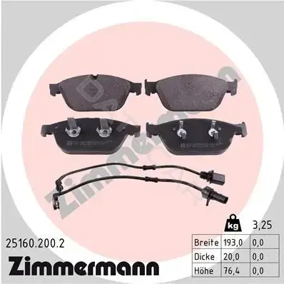 Тормозные колодки ZIMMERMANN 25160.200.2