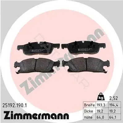 Тормозные колодки ZIMMERMANN 25192.190.1
