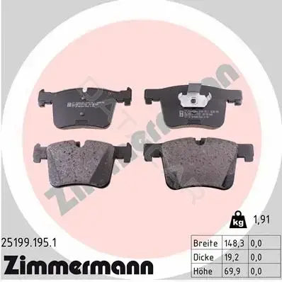 Тормозные колодки ZIMMERMANN 25199.195.1