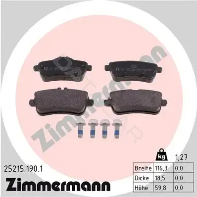 Тормозные колодки ZIMMERMANN 25215.190.1