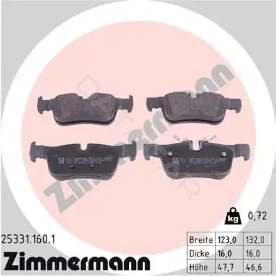 Тормозные колодки ZIMMERMANN 25331.160.1