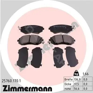 Тормозные колодки ZIMMERMANN 25760.170.1