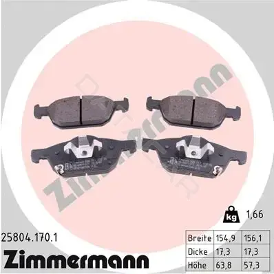 Тормозные колодки ZIMMERMANN 25804.170.1