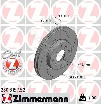 Тормозные диски ZIMMERMANN 280.3157.52