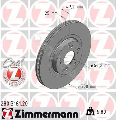 Тормозные диски ZIMMERMANN 280.3161.20