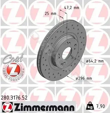 Тормозные диски ZIMMERMANN 280.3176.52