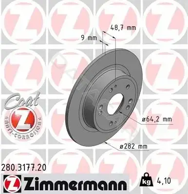 Тормозные диски ZIMMERMANN 280.3177.20