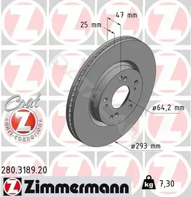 Тормозные диски ZIMMERMANN 280.3189.20