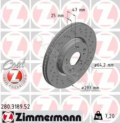 Тормозные диски ZIMMERMANN 280.3189.52