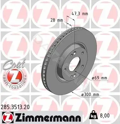 Тормозные диски ZIMMERMANN 285.3513.20