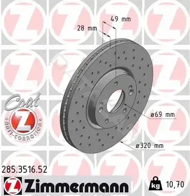 Тормозные диски ZIMMERMANN 285.3516.52