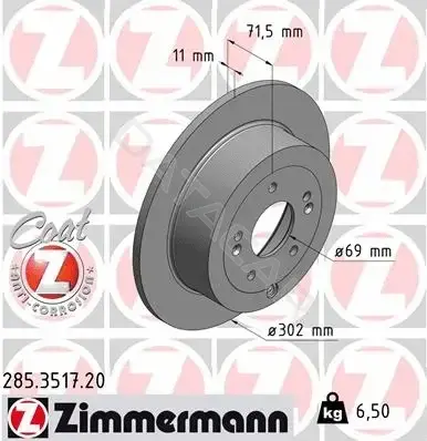 Тормозные диски ZIMMERMANN 285.3517.20