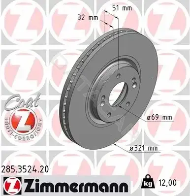 Тормозные диски ZIMMERMANN 285.3524.20